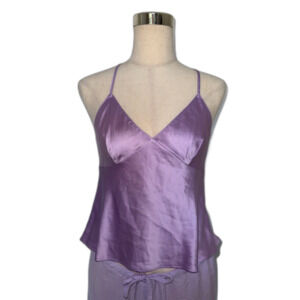 Victorias Secret Women's Lilac Purple Satin Crossback Strappy Sleep Night Top XS